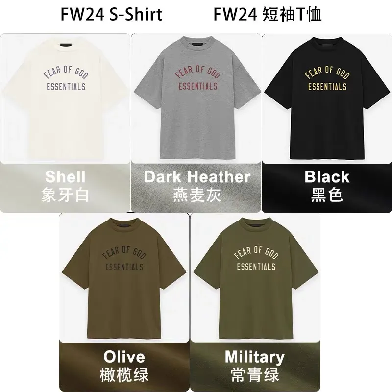 Fear of God Essentials Fall 24 BACK TO SCHOOLSeries Womens Tri-Blend Crewneck Tee T Same Style Premium ！ ！ ， ！ ， Breathable 。 3D 。 ， ， ， ， 。 ， ～Versatile ， ！ : Size XS-XL